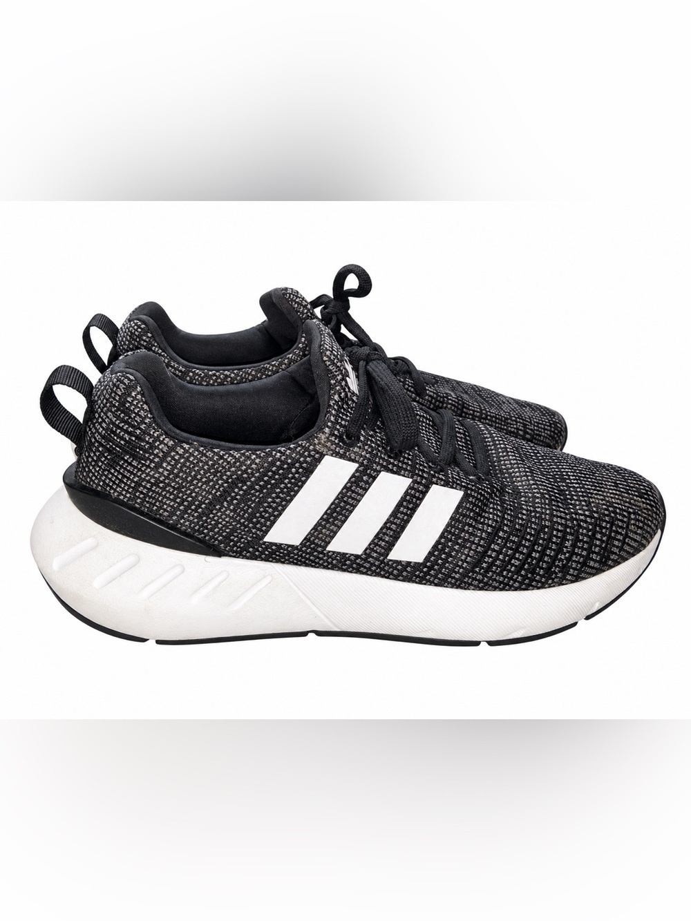 adidas Kids Black & White Knit Athletic Sneakers